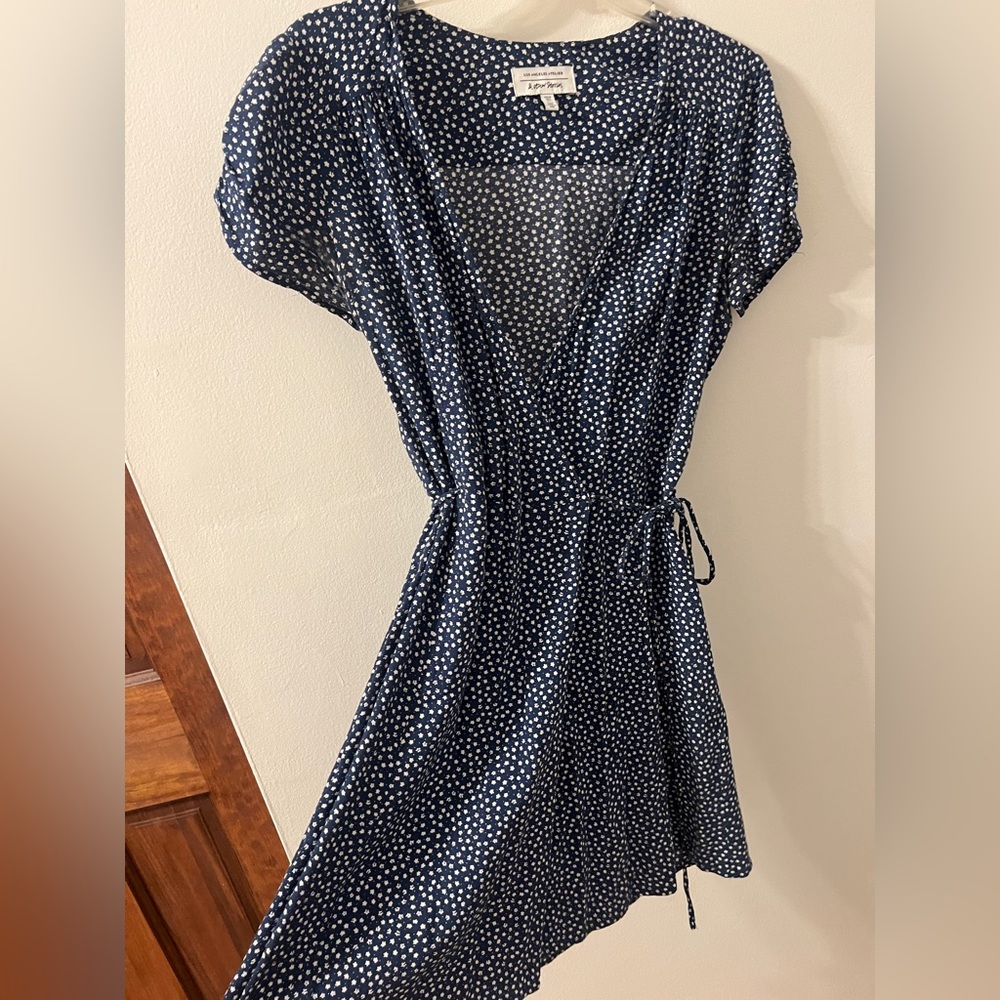 & Other Stories Blue Flower Spring Wrap Dress